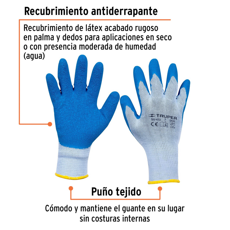 GUANTES DE POLIESTER RECUBIERTOS DE LATEX G TRUPER