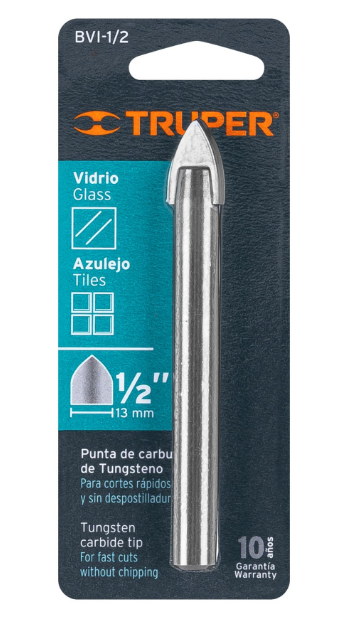 BROCA PARA VIDRIO Y AZULEJO DE 1/2"