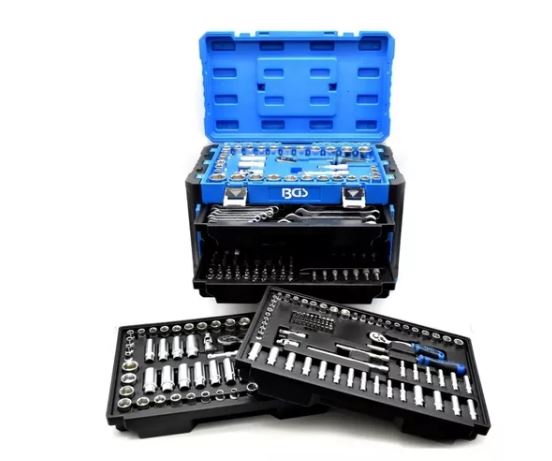 JUEGO DE HERRAMIENTAS 299 PZS 1/4",3/8" Y 1/2" SAE/mm CAJA BGS