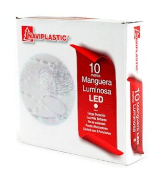 SERIE DE LUCES EN MANGUERA 10M LUZ LED BLANCA