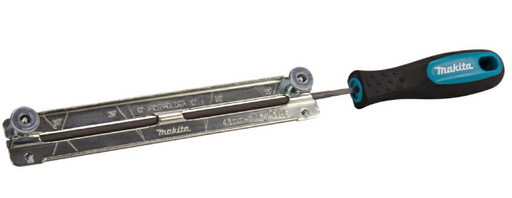 Juego de lima redonda 5,2 mm con mango y guía, mango azul Makita
