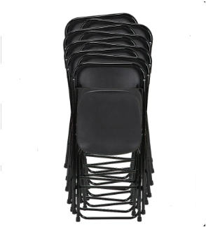 SILLA DE PLASTICO, PLEGABLE, NEGRA
