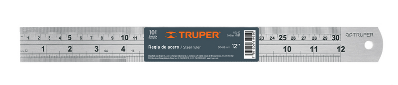 REGLA DE ACERO INOXIDABLE, 30 CM