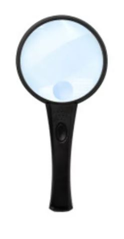 LUPA DE VIDRIO CON 2 LUCES LED