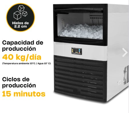 FABRICA DE HIELO RHINO 40 KG 1/3 HP 115V/60 HZ MONOFASICO