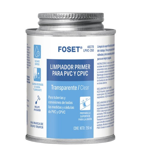 LIMPIADOR PRIMER PARA PVC Y CPVC LATA 250 ml FOSET