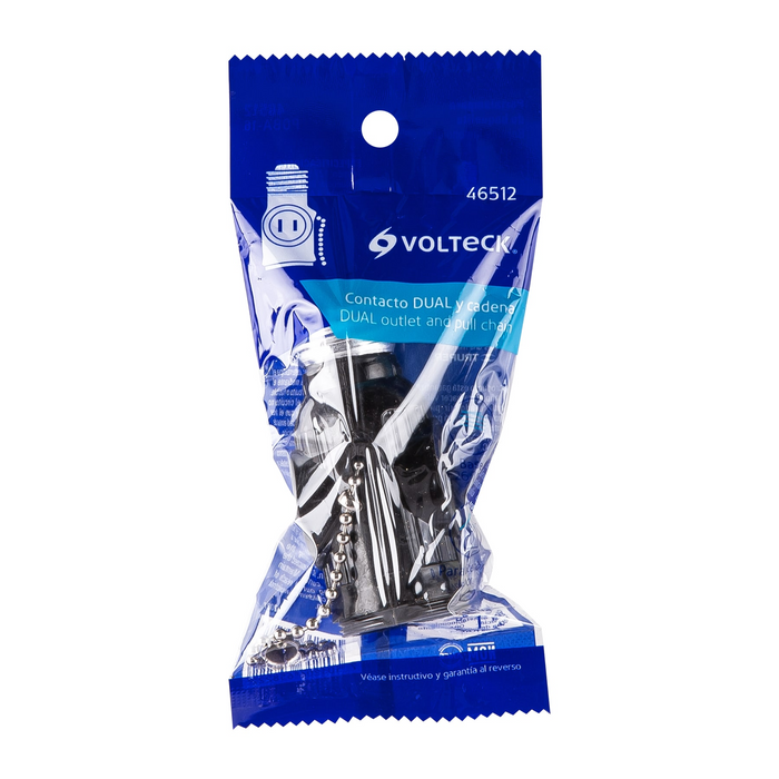PORTALAMPARA DE BAQUELITA, CADENA Y DOBLE CONTACTO, VOLTECH