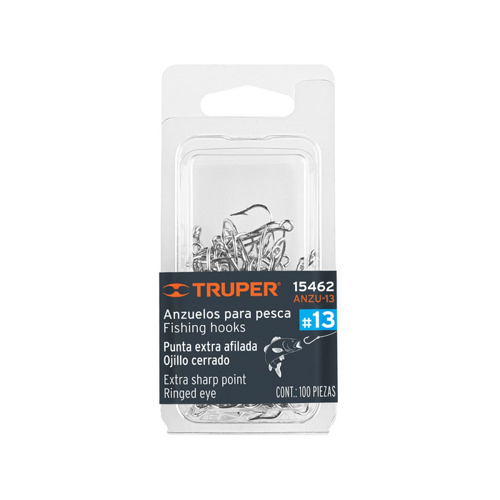 ANZUELOS PARA PESCA # 13 100 PIEZAS TRUPER