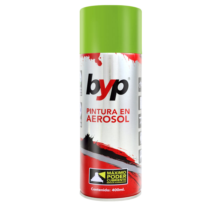 PINTURA EN AEROSOL, COLOR VERDE ECO, 400 ml, BYP