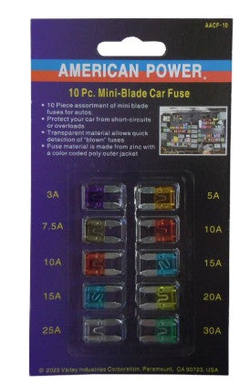 MINI FUSIBLES AUTOMOTRICES 10 pz AMERICAN POWER
