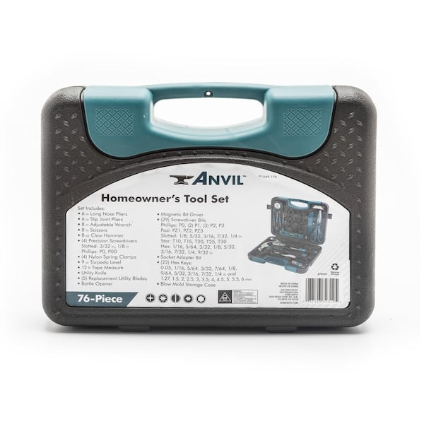 JUEGO DE HERRAMIENTAS ANVIL DE 76 PIEZAS