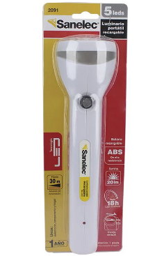 LINTERNA RECARGABLE 5 LEDS BLANCA 12 LM SANTUL