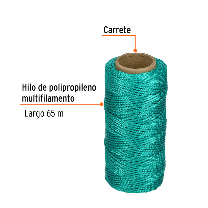 HILO P/ALBAÑIL 65 M COLOR VERDE TRUPER