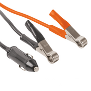 Cables para inversor 400 W con pinzas cocodrilo, negro y gris