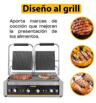 PLANCHA PANINI 3600 W  50° a 300° C RHINO