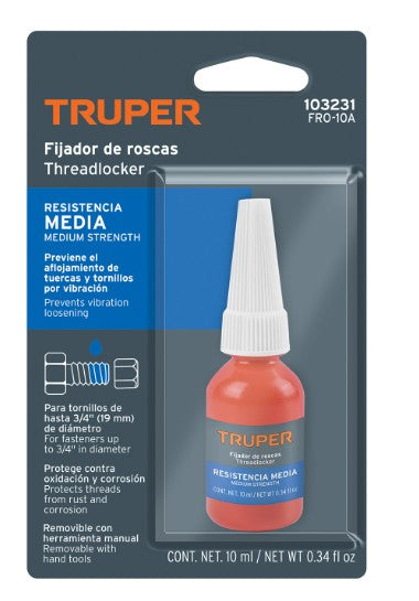 FIJADOR DE ROSCAS REMOVIBLE 10 ML AZUL TRUPER