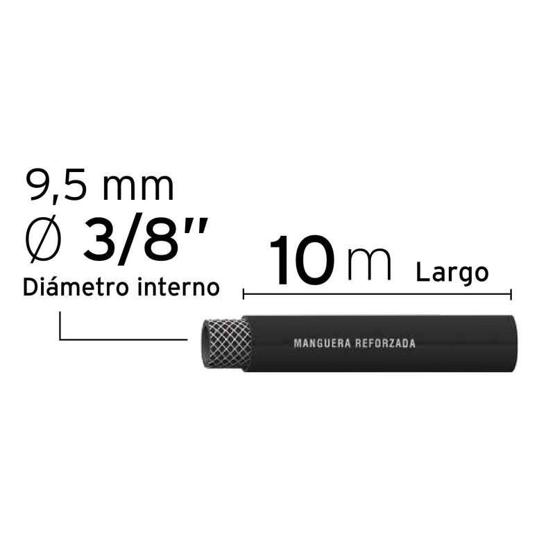 MANGUERA PARA AIRE, DE 3/8" X 10 m (32 ft), DE HULE, TRUPER
