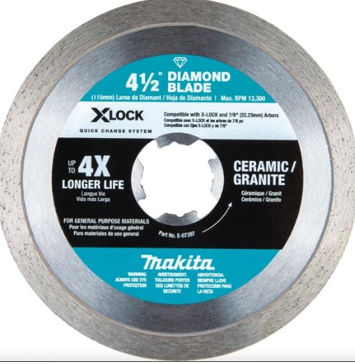DISCO DE DIAMANTE X-LOCK 4-1/2" X 7/8" RIN CONTINUO P/CERAMICA Y LOSETA