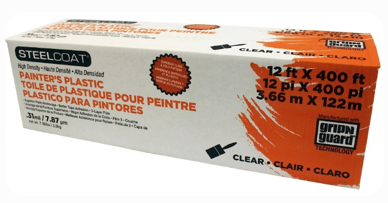 PLASTICO PARA PINTORES, TRANSPARENTE 3.66 m x 122 m