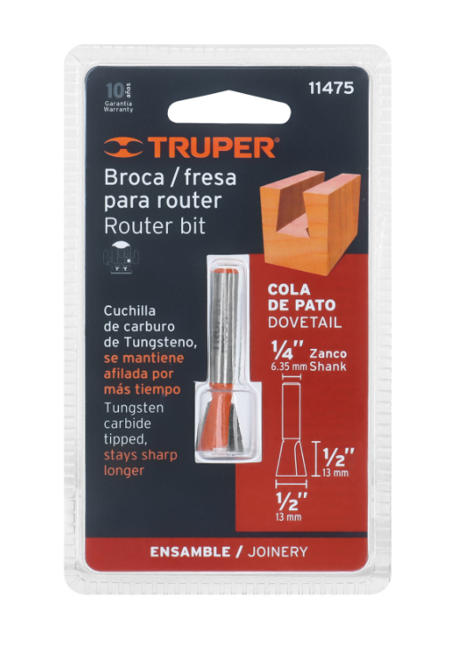 BROCA PARA ROUTER, COLA DE PATO 1/2"