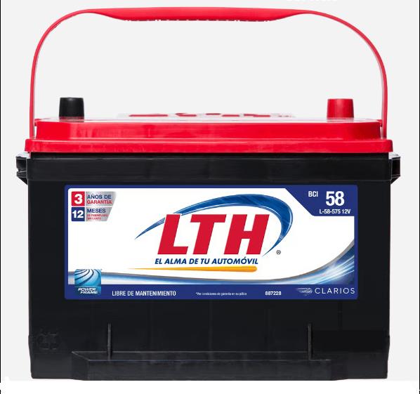 ACUMULADOR "58" LTH DE 575 AMP. DE ARRANQUE EN FRIO, +/-,