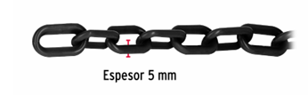 CADENA PLASTICA 5 mm NEGRA CARRETE DE 25 MTS FIERO