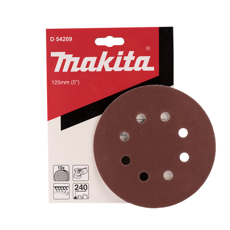 DISCO DE LIJA CON VELCRO 5" G180 10 PCS