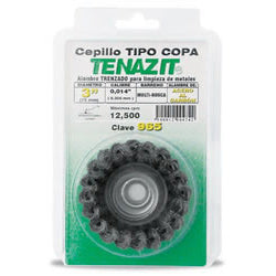 CARDA COPA DE ALAMBRE TRENZADO 3" CALIBRE 0,014" BARRENO MR