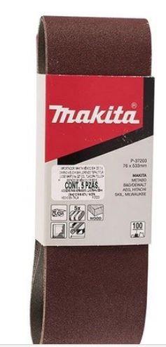 LIJA DE BANDA 76 x 533 mm (3" X 21") G 100 P/MADERA, 5 PZ