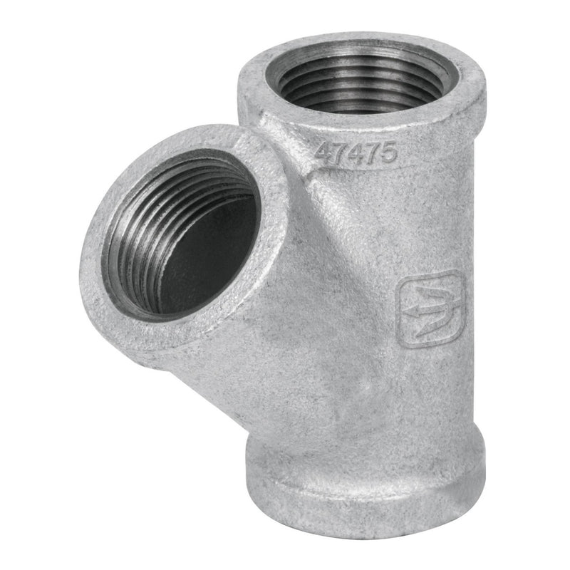 Conector en T de acero galvanizado de 1 pulgada con roscas