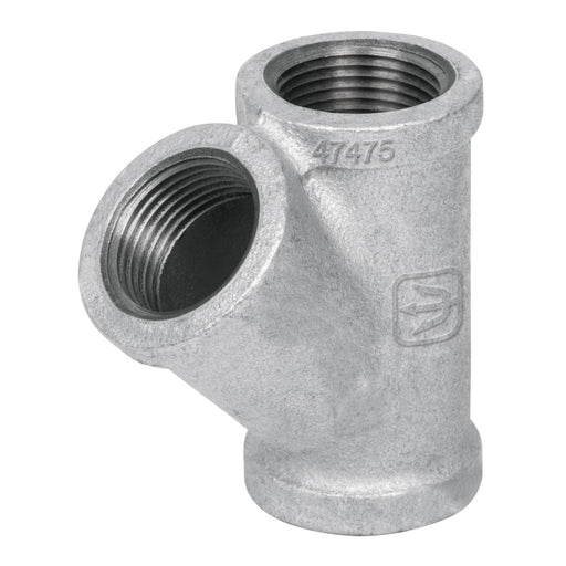 Conector en T de acero galvanizado de 1 pulgada con roscas
