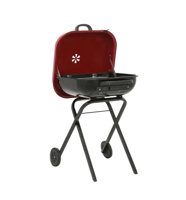 ASADOR DE CARBON PORTATIL AMERICANA, COLOR ROJO