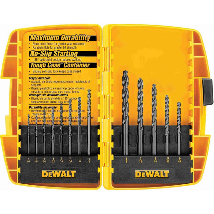 JUEGO DE BROCAS PARA TALADRO DE OXIDO NEGRO DE 13 PIEZAS DEWALT