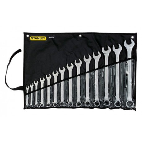 JUEGO DE 11 LLAVES COMBINADAS STD, ESTUCHE DE TELA