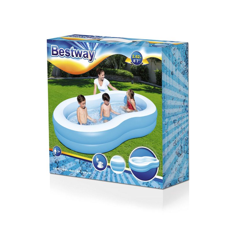 ALBERCA INFLABLE FORMA LAGUNA 2.62X1.57X46CM