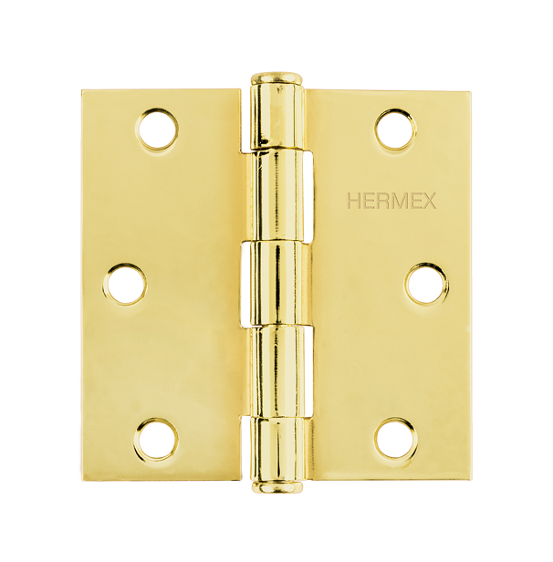 BISAGRA RECTANGULAR 3", ACERO LATONADO, CABEZA PLANA (PIEZA)