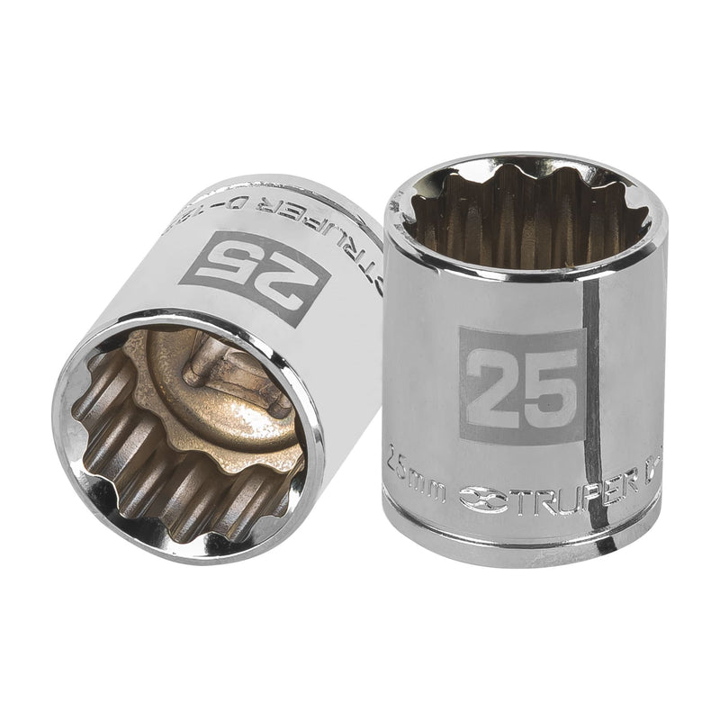 DADO DE 25 mm, CUADRO DE 1/2", 12 PUNTAS, D-1225-EM