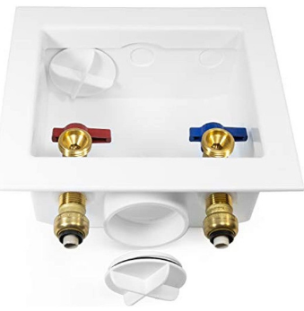 CAJA DE SALIDA PARA LAVADORA EASTMAN DE 1/2" 3/4"LATON BLANCO