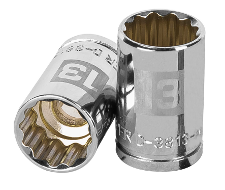 DADO DE 13 mm, CUADRO DE 3/8", 12 PUNTAS, D-3813-M