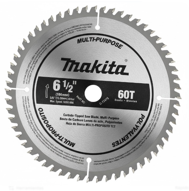 DISCO MULTIPROPOSITO PARA SIERRA CIRCULAR 6-1/2"x5/8" 60 DIENTES TCT