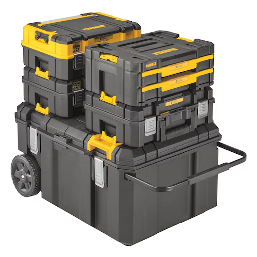 CAJA P/HERRAMIENTAS PLASTICA  TAPA DOBLE DEWALT CON RUEDAS