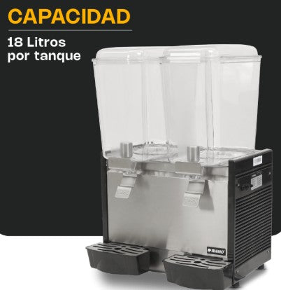DISPENSADOR DE BEBIDAS FRIAS 2 TANQUES DISBEF-2T 18 LTS