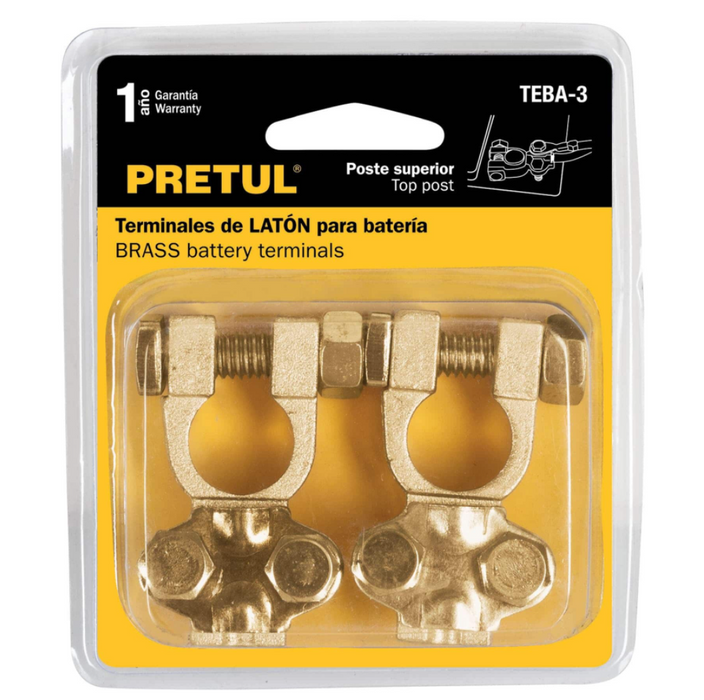 JUEGO DE TERMINALES PARA BATERIA POSTE SUPERIOR LATÓN