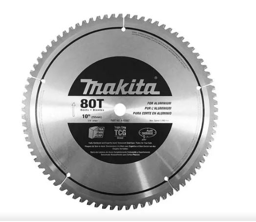 SIERRA CIRCULAR 10"X5/8"X80TH TCG PARA ALUMINIO ALTO RENDIMIENTO