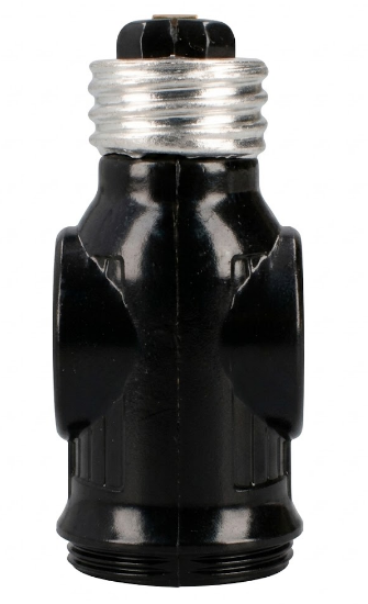 PORTALAMPARA CON LADRÓN, COLOR NEGRO, 127 V