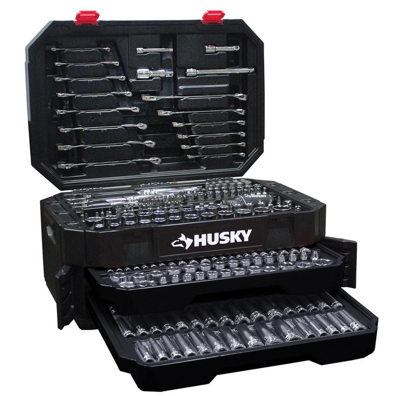 JUEGO DE DADOS HUSKY 290PC  1/4, 3/8, 1/2 " /