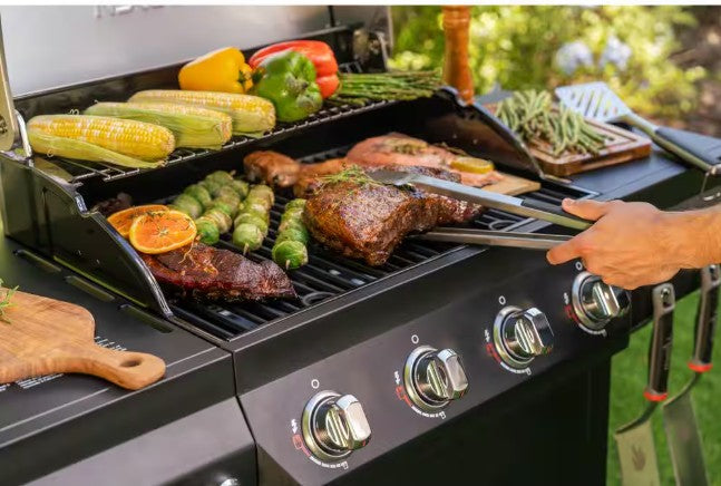 ASADOR DE GAS PORTATIL NEXGRILL, DE ACERO INOXIDABLE CON 4 QUEMADORES NEGRO