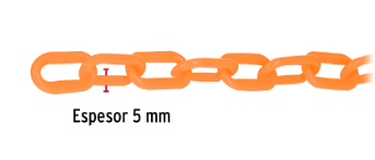 CADENA PLASTICA 5 mm NARANJA CARRETE DE 25 MTS FIERO