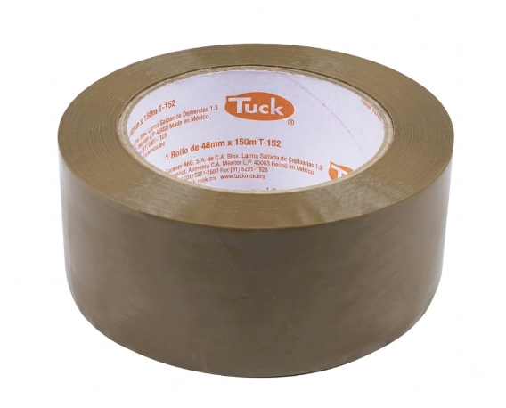 CINTA DE EMPAQUE TUK, CANELA DE 48 mm X 150MTS USO INDUSTRIAL (PAQUETE 6 ROLLOS)