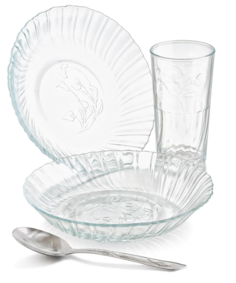 VAJILLA DE CRISTAL 12 PIEZAS CRISA